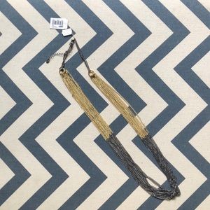 NWT! Macy’s two tone necklace in gold and pewter